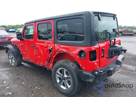 2021 Jeep Wrangler Unlimited Sahara 4X4 из США, поврежденный, VIN 1C4HJXENXMW592247
